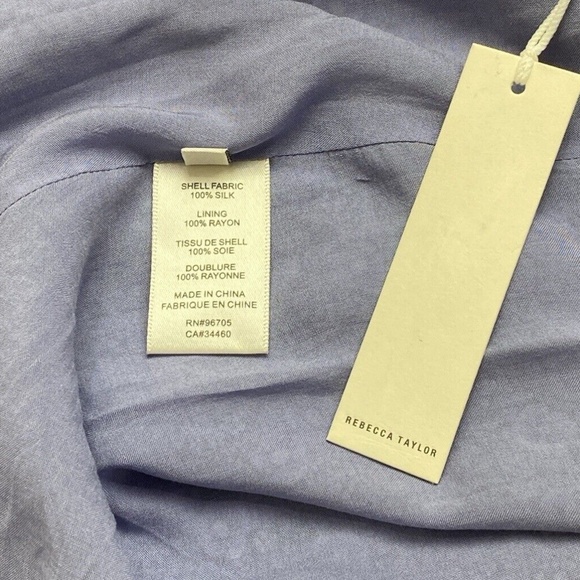 REBECCA TAYLOR Midi Slip Silk Dress Violet Fleur Sleeveless - Picture 9 of 12